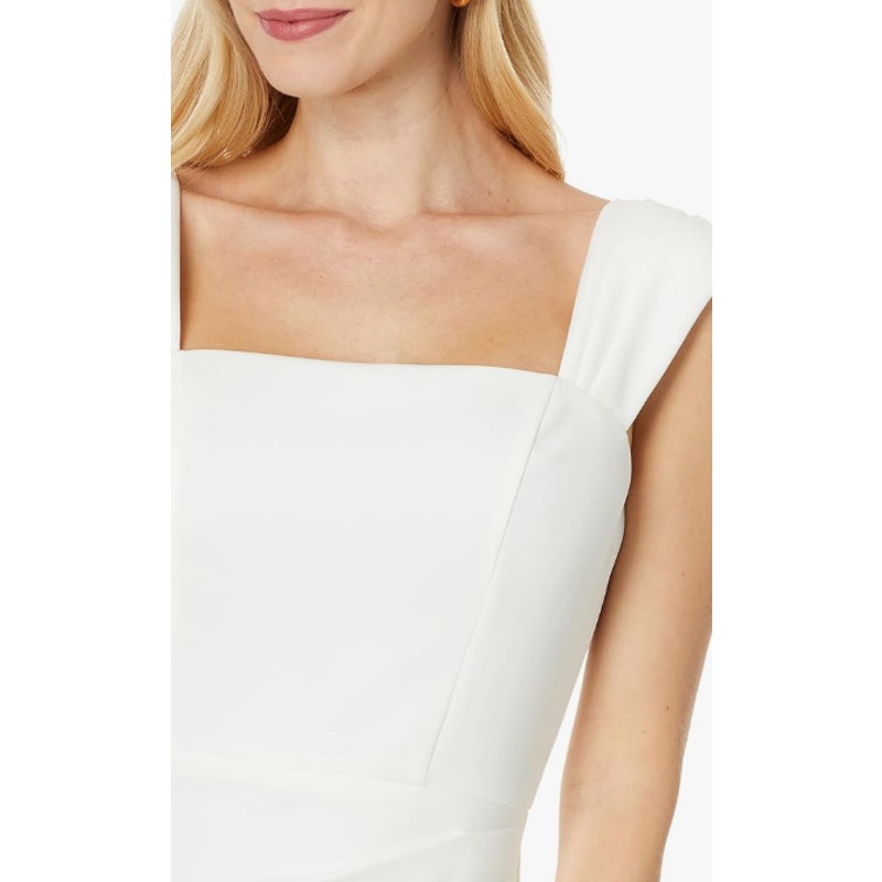 VINCE CAMUTO Women's Scuba Sheath Dress Size 12 White Square Neck NWT