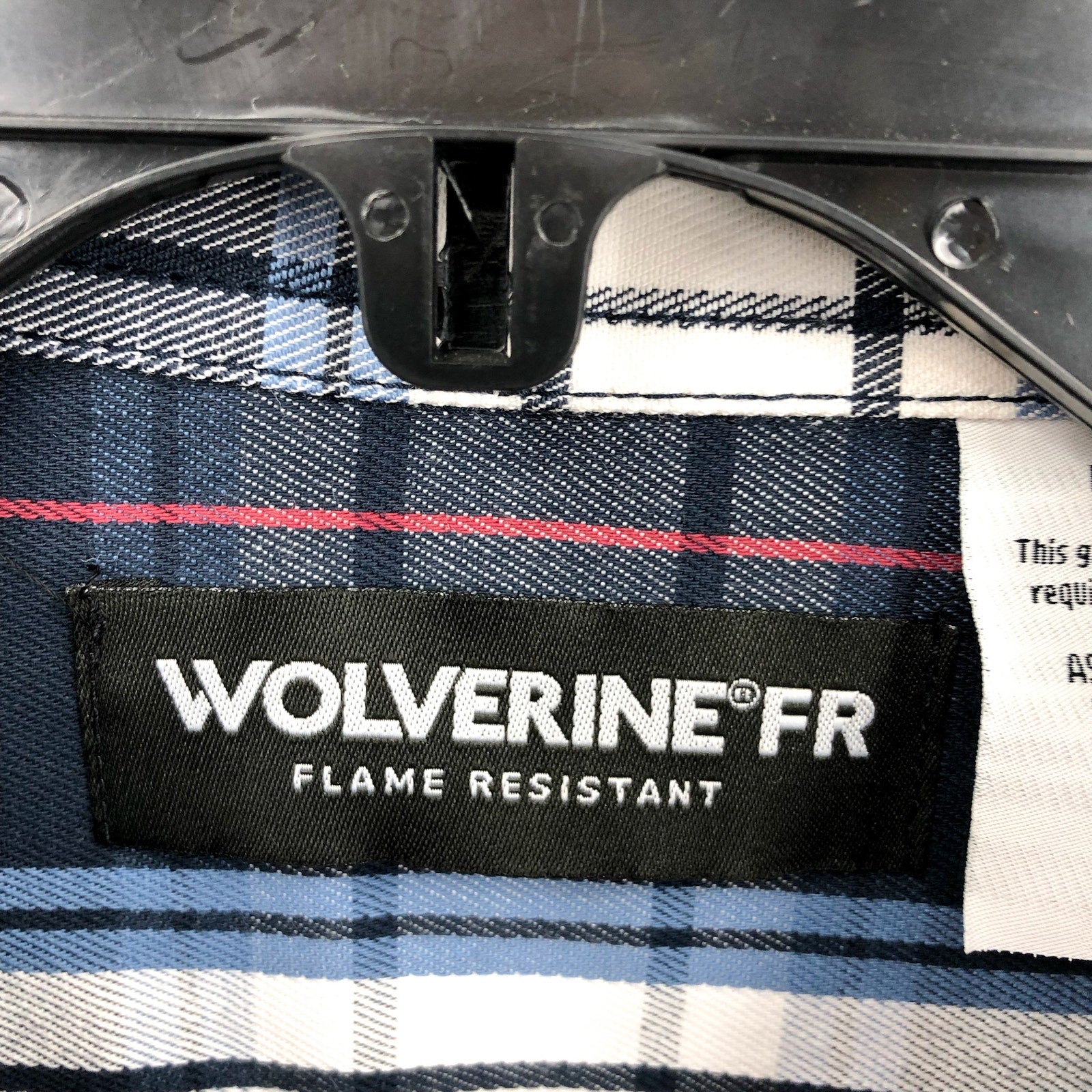 Wolverine Mens FR Twill Shirt XXL Blue White Plaid Long Sleeve NWT
