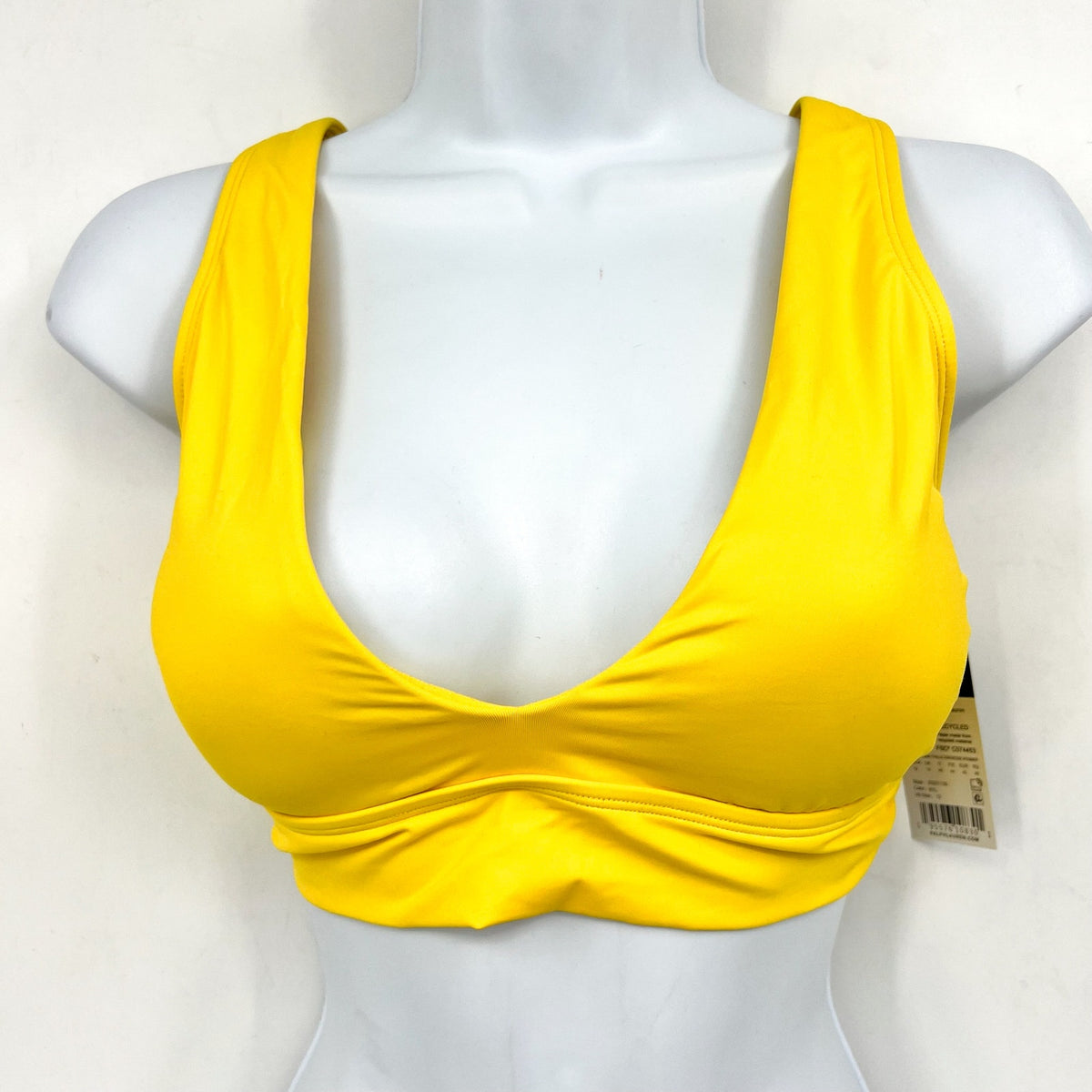 LAUREN RALPH LAUREN Twist X Back Bikini Top Size 4 Bright Yellow Beach Club NWOT