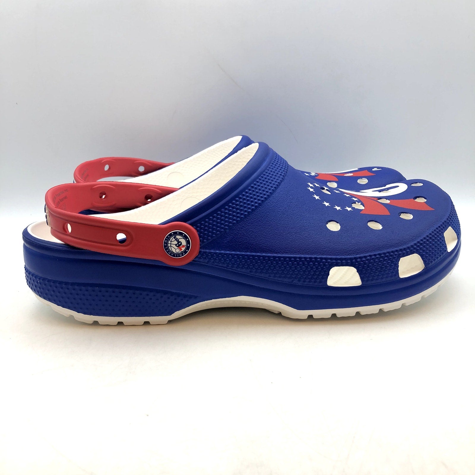 Crocs NBA Mens Philadelphia 76ers Classic Clog Size 11 Blue White NWT