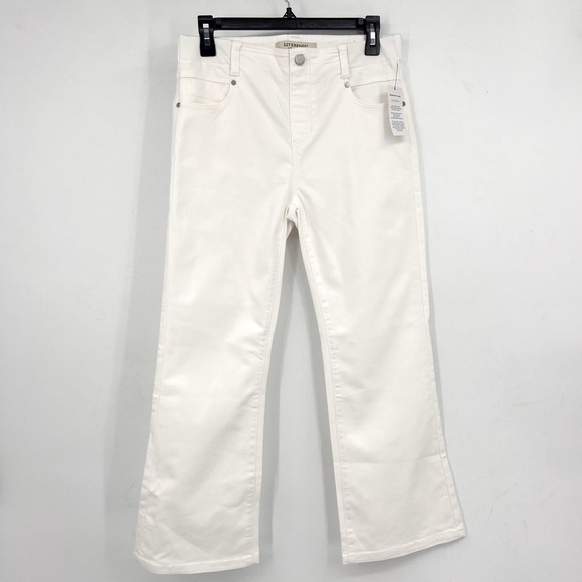 LIVERPOOL Women's The Gia Glider Crop Flare Jeans Size 4/27 Bright White NWT