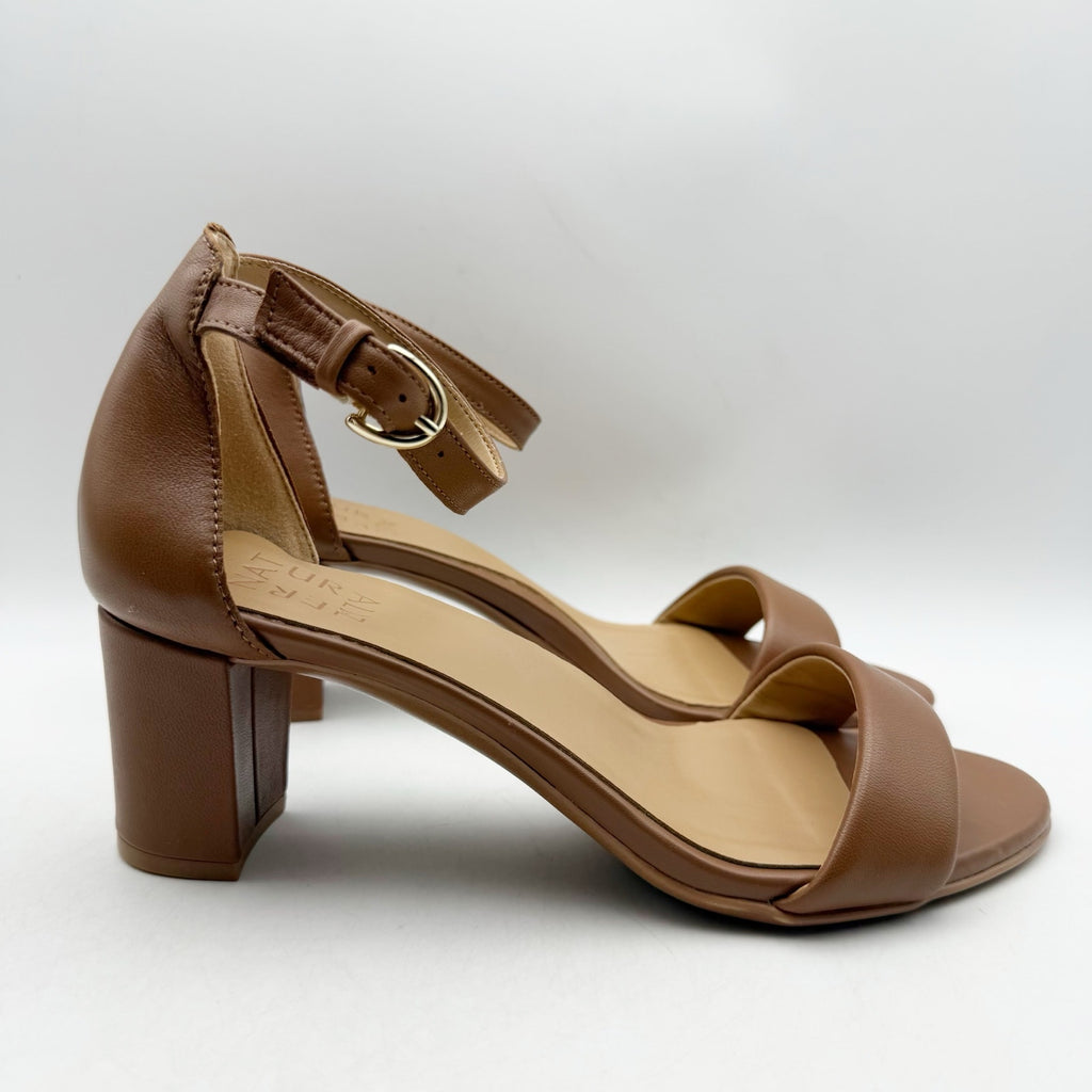 Naturalizer Womens Vera Sandals US 9 Wide Brown Block Heel Ankle Strap NWOB