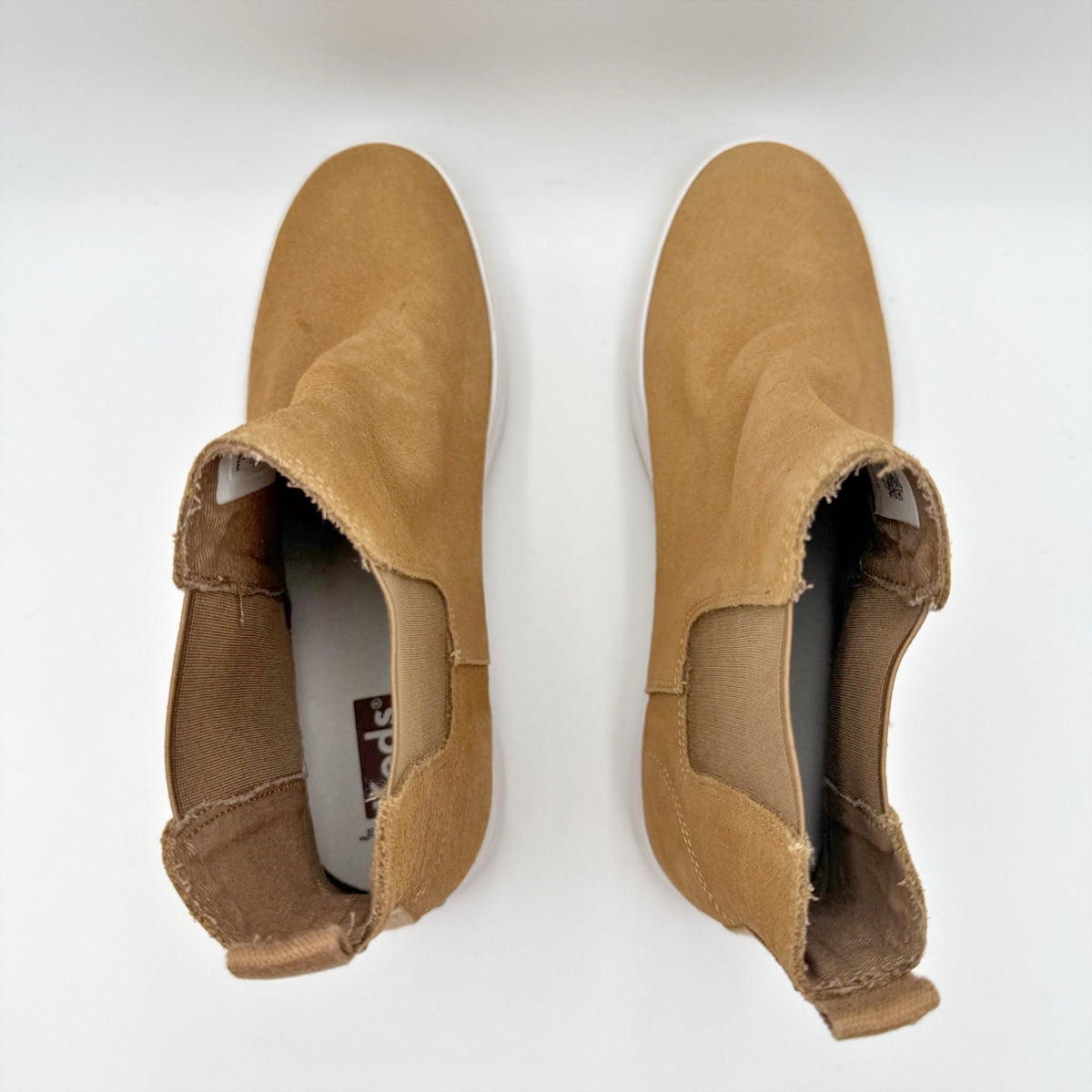 KEDS Womens The Platform Chelsea Boots Size 6.5 Brown Tan Suede NWOB