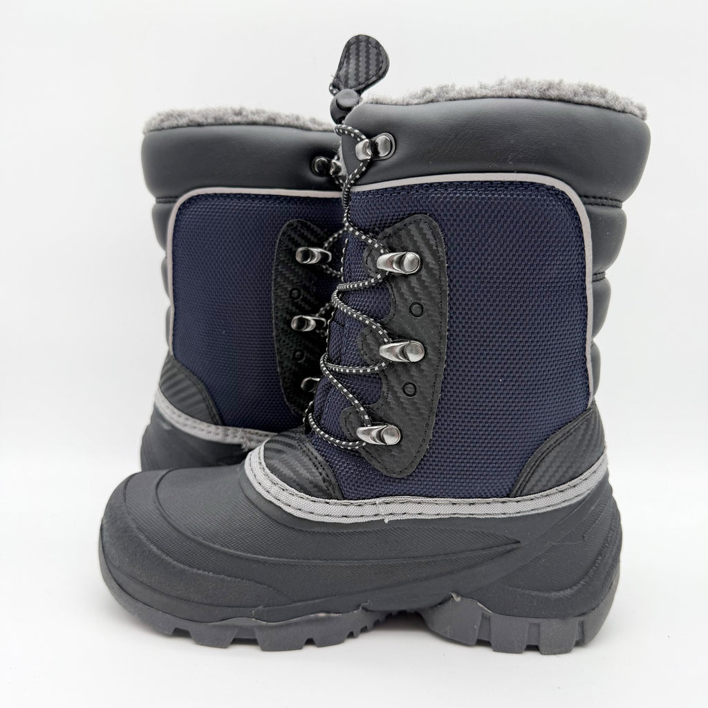 Kamik Kids Luke Snow Boots US 2 EU 33.5 Navy Waterproof NIB