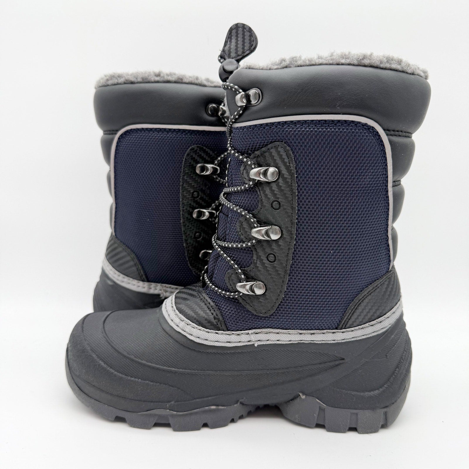 Kamik Kids Luke Snow Boots US 2 EU 33.5 Navy Waterproof NIB