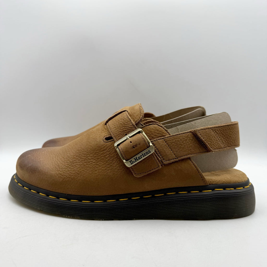 Dr. Martens Jorge II Slingback Mules WOMENS 11 MENS 10 Brown Suede Clogs NIB