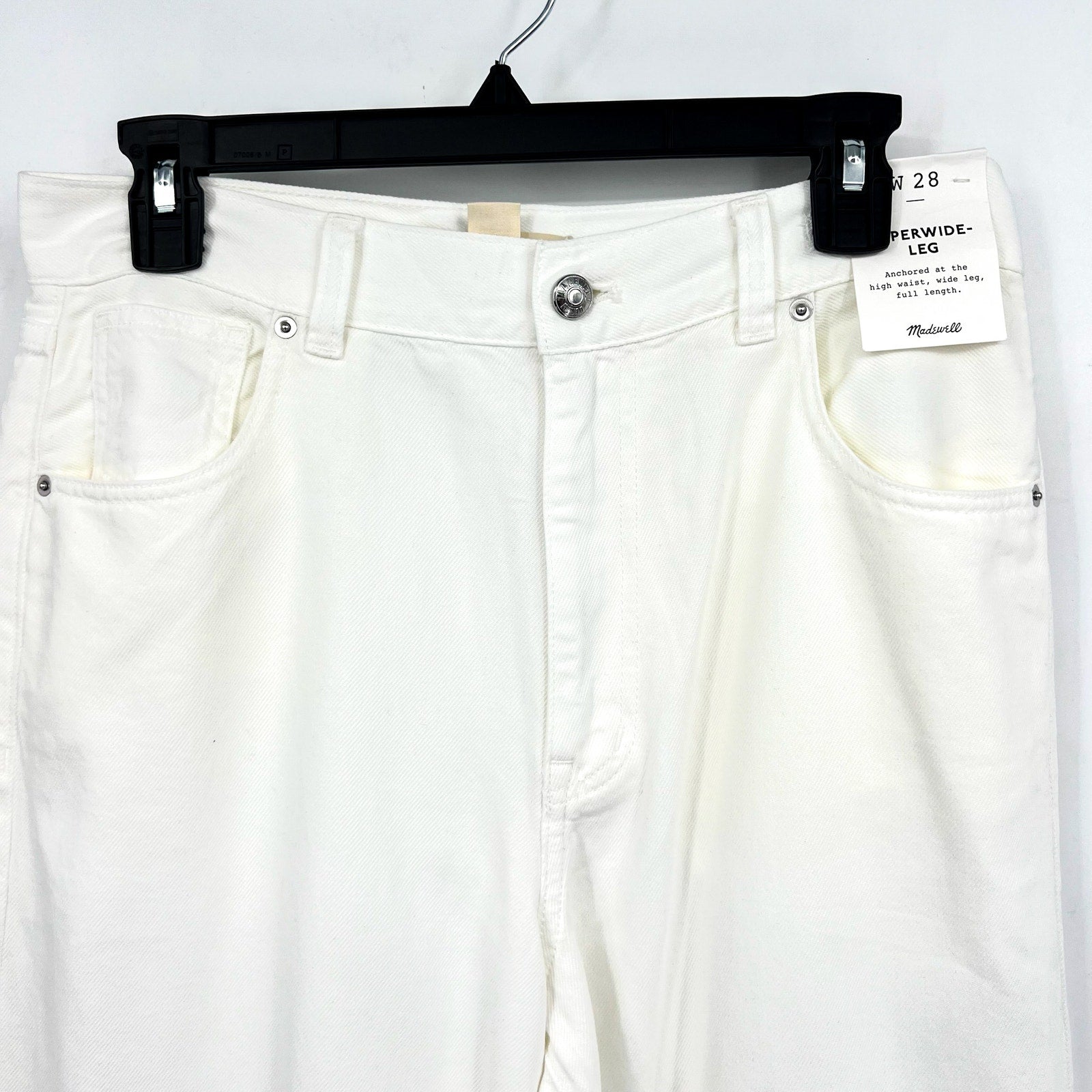 MADEWELL Womens Superwide-Leg Jeans Size 28 US 6 Tile White Rigid NU007 NWT