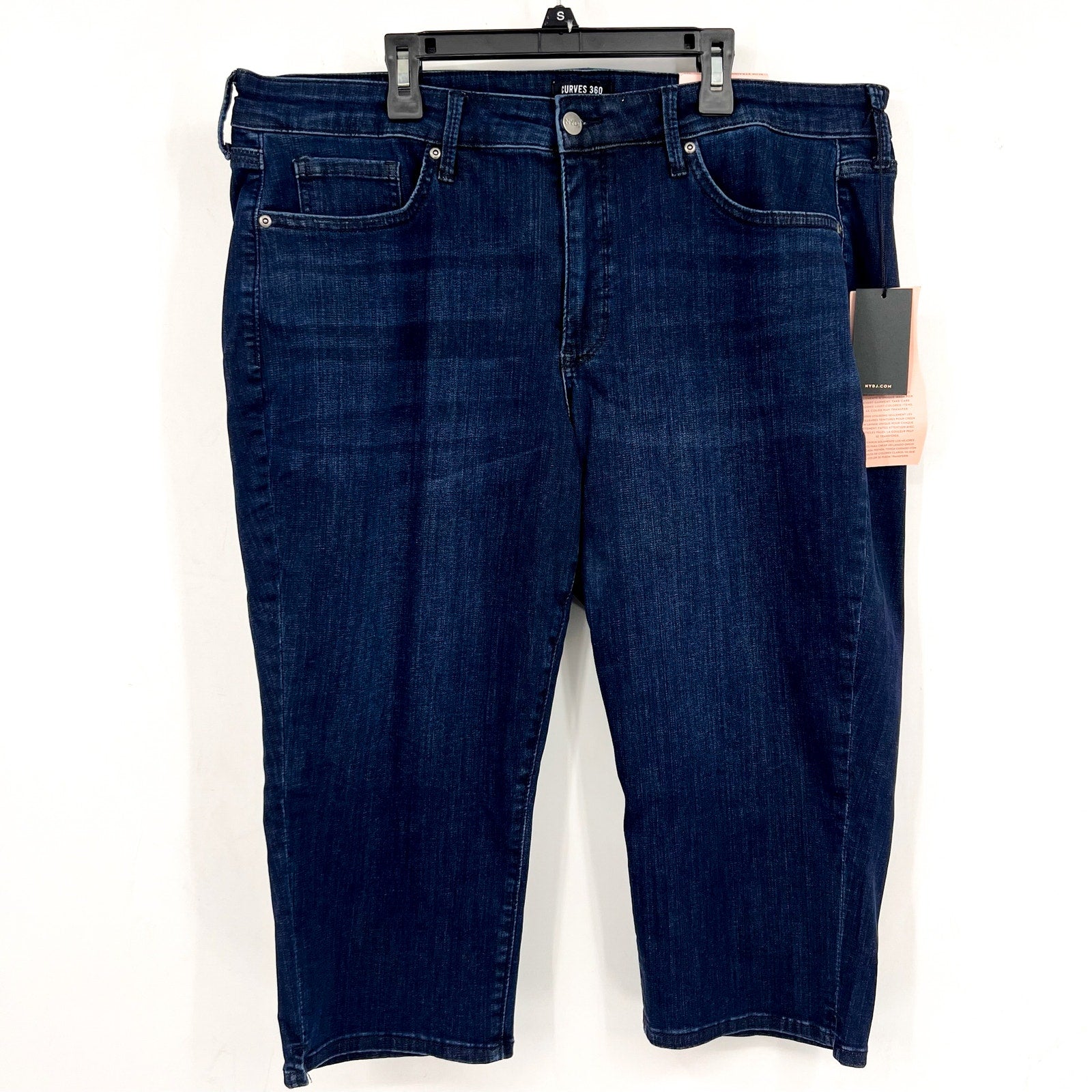 NYDJ Curves 360 Womens Slim Straight Crop Jeans Size 16 PETITE Mesquite Blue NWT