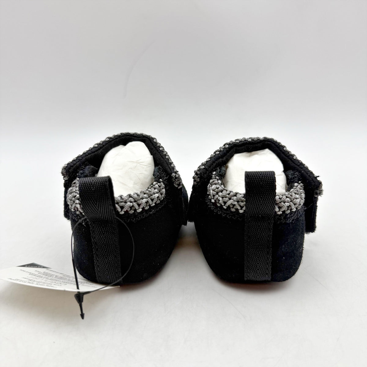 UGG Baby Tasman Slippers US 0/1 XS Black Suede NIB