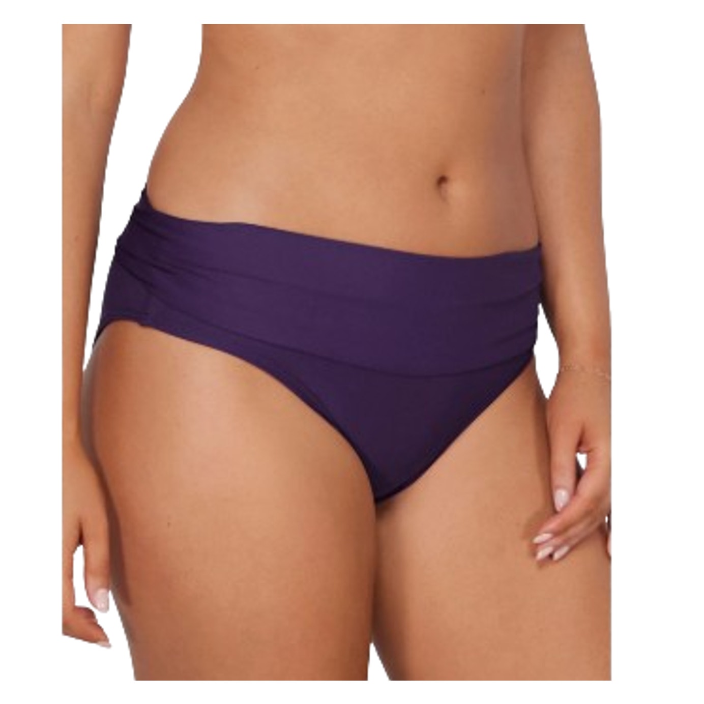 SUNSETS Unforgettable Shirred Brief Bikini Bottom Small Paradise Plum Purple NWT