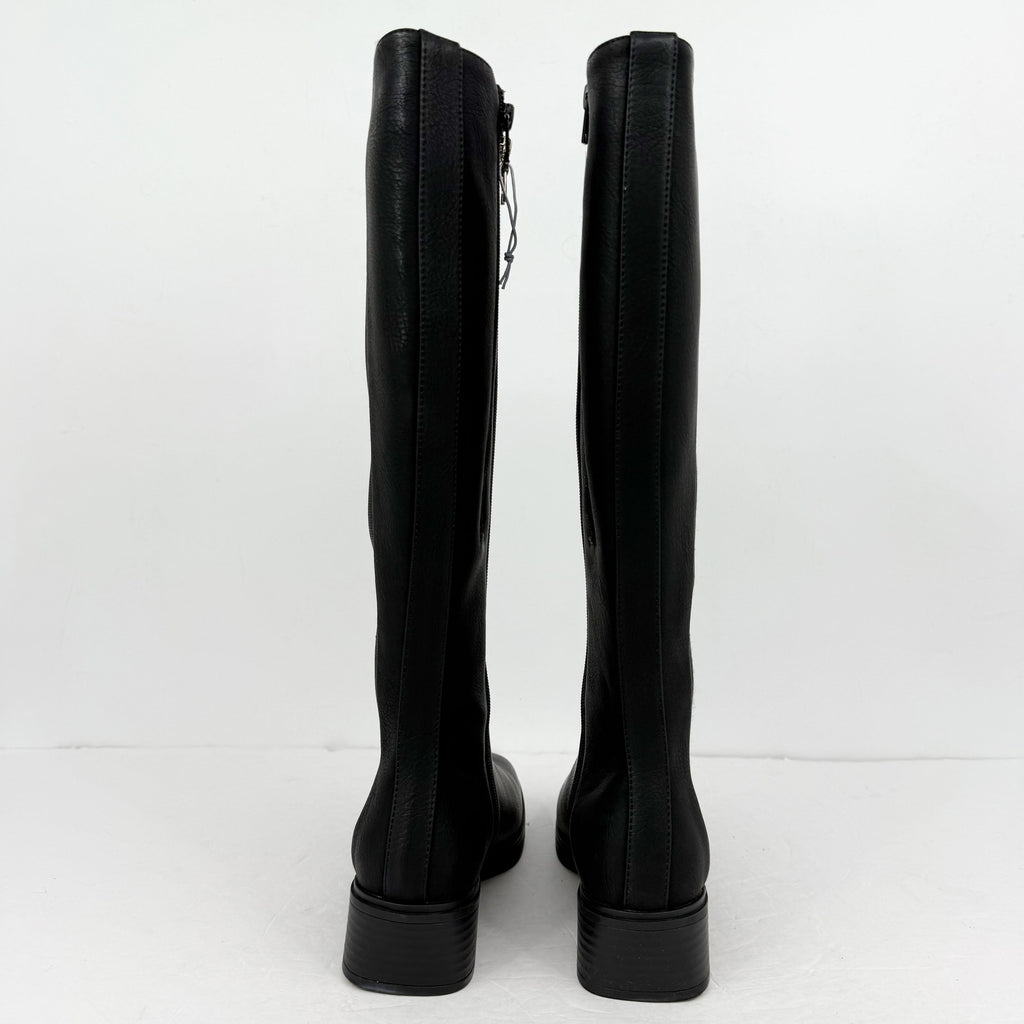 Aerosoles Womens Daria Knee High Boots Size 7 M Black Vegan Leather NIB