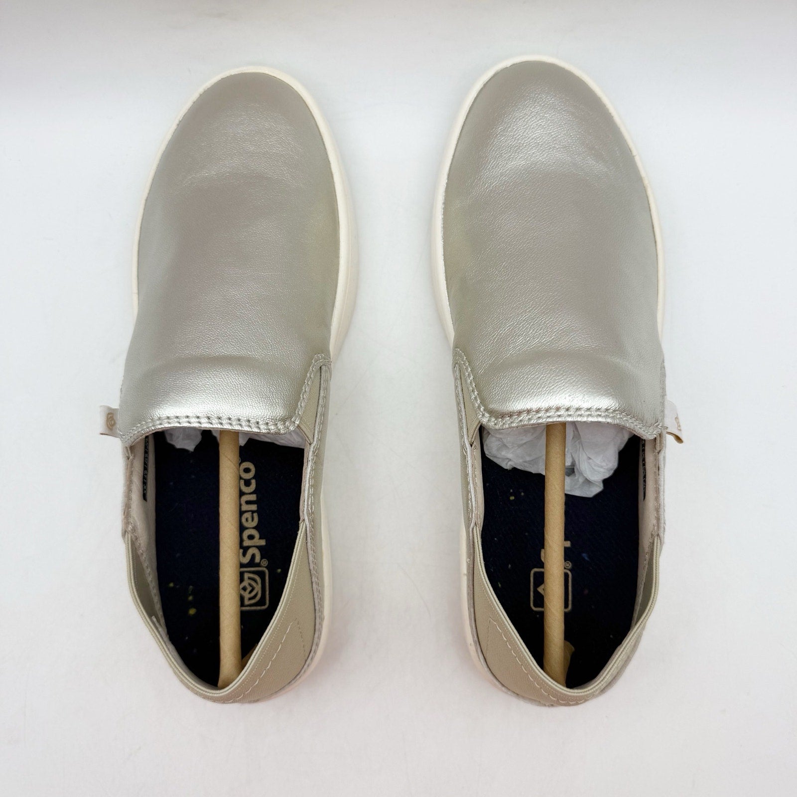 Spenco Womens Saylor Slip On Sneakers US 5 M EU 35 Champagne Gold Leather NIB