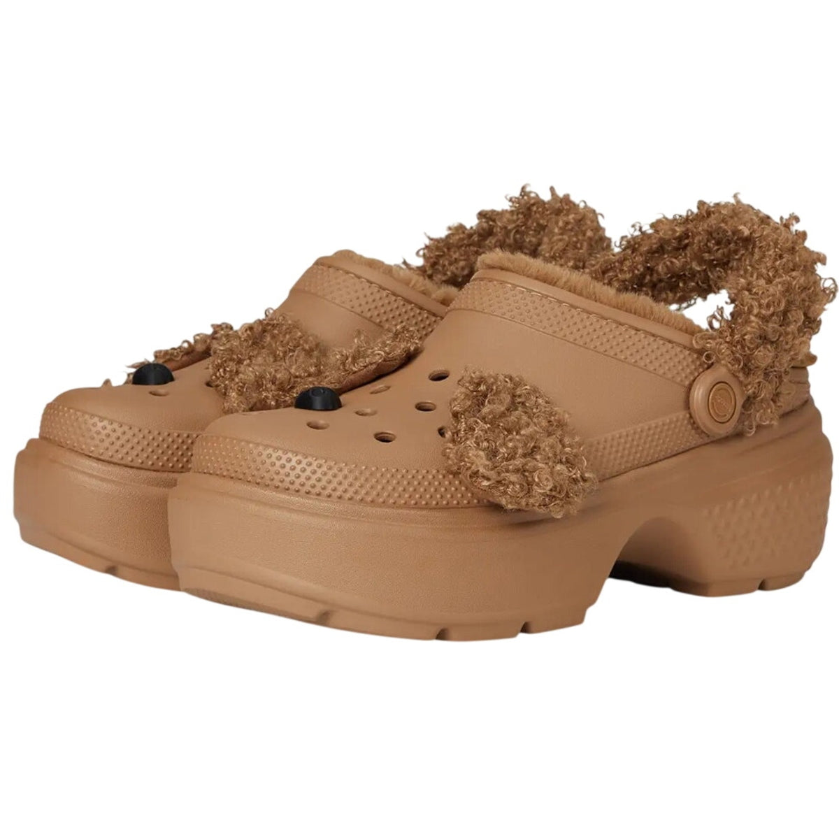 Crocs Platform Chunky Stomp Clogs Womens 8 Mens 6 Brown Sepia Bear NWT