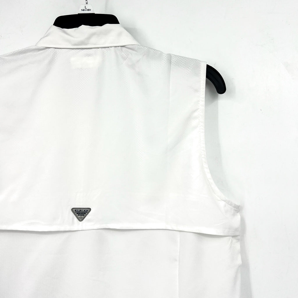 COLUMBIA Women's PFG Tamiami Shirt Large White Sleeveless Omni Shade NWT