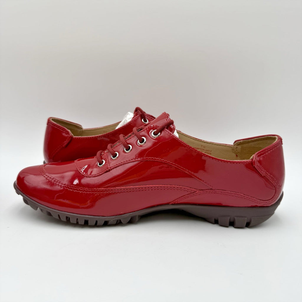 Marc Joseph New York Womens Hampton Golf Shoes Size 7.5 Red Patent Leather NIB