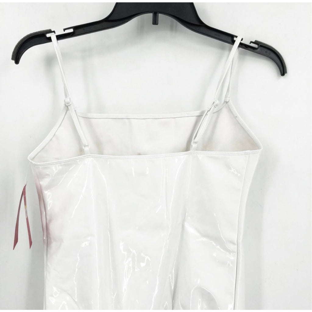 COMMANDO Women's Faux Patent Leather Cami Bodysuit Medium White NWT BDS310