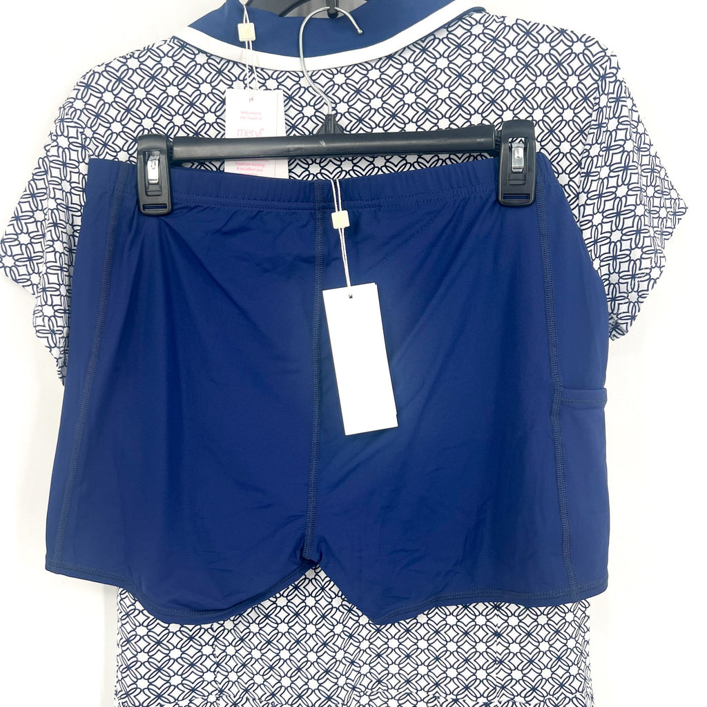 LILLY PULITZER Womens Luxletic Jessamy Dress Large Low Tide Navy Blue UPF 50 NWT