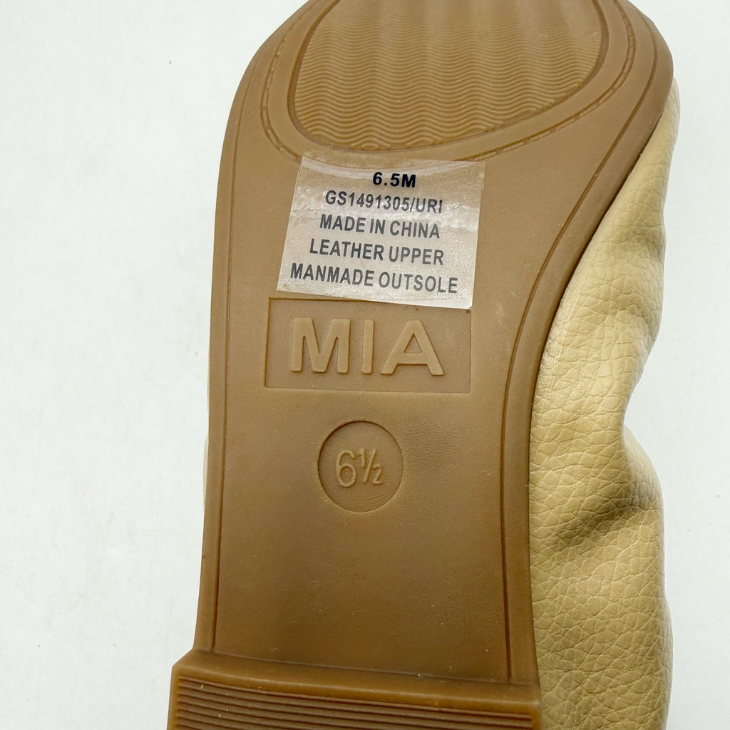 MIA Womens URI Ballet Flats Size 6.5 M Tan Beige Leather NWOB