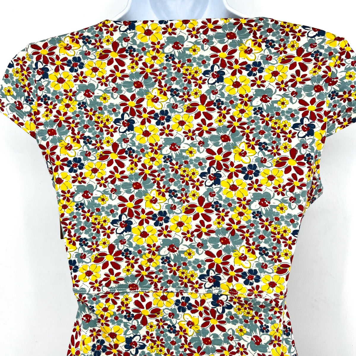 TOAD & CO Womens Rosemarie Dress XS Yellow Red Barley Floral Short Sleeve NWT