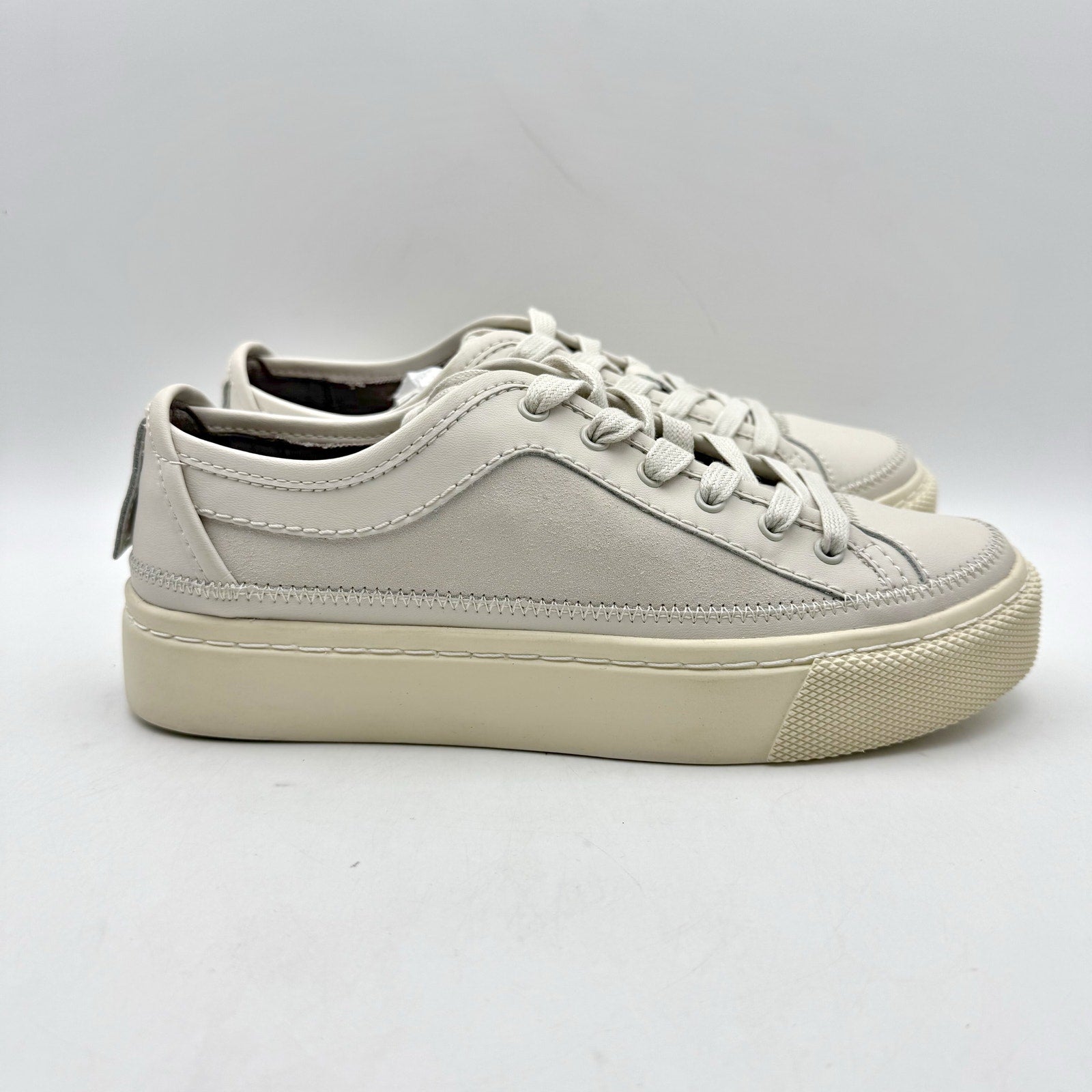 ALLSAINTS Womens Milla Sneaker EU 37 US 7 Off White Leather NWOB