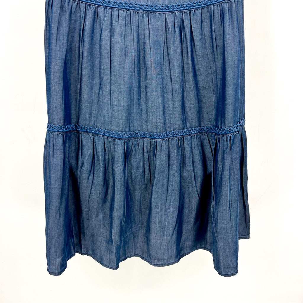 TOMMY BAHAMA Women's Chambray Coverup Dress Medium Blue Split-Neck NWT