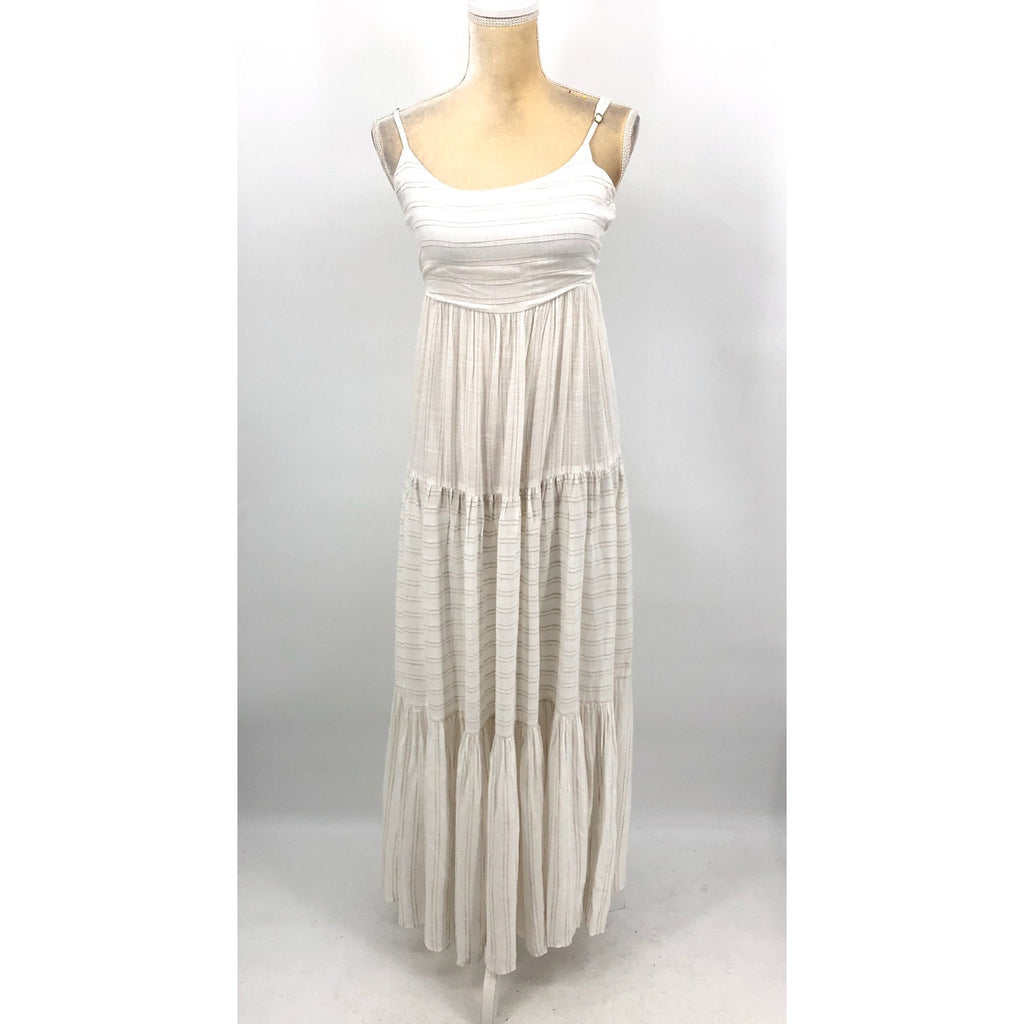 L*SPACE Women's Santorini Summer Maxi Dress Medium Cream Medium Tank NWT