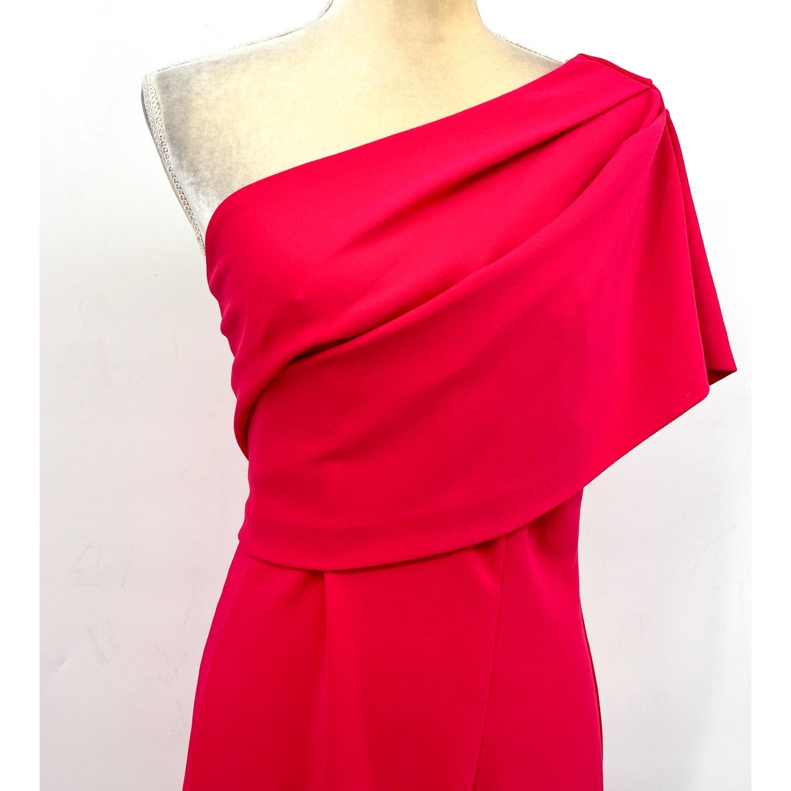 TRINA TURK Women's One-Shoulder Makina Dress Size 14 Pink Coral Asymmetric NWT