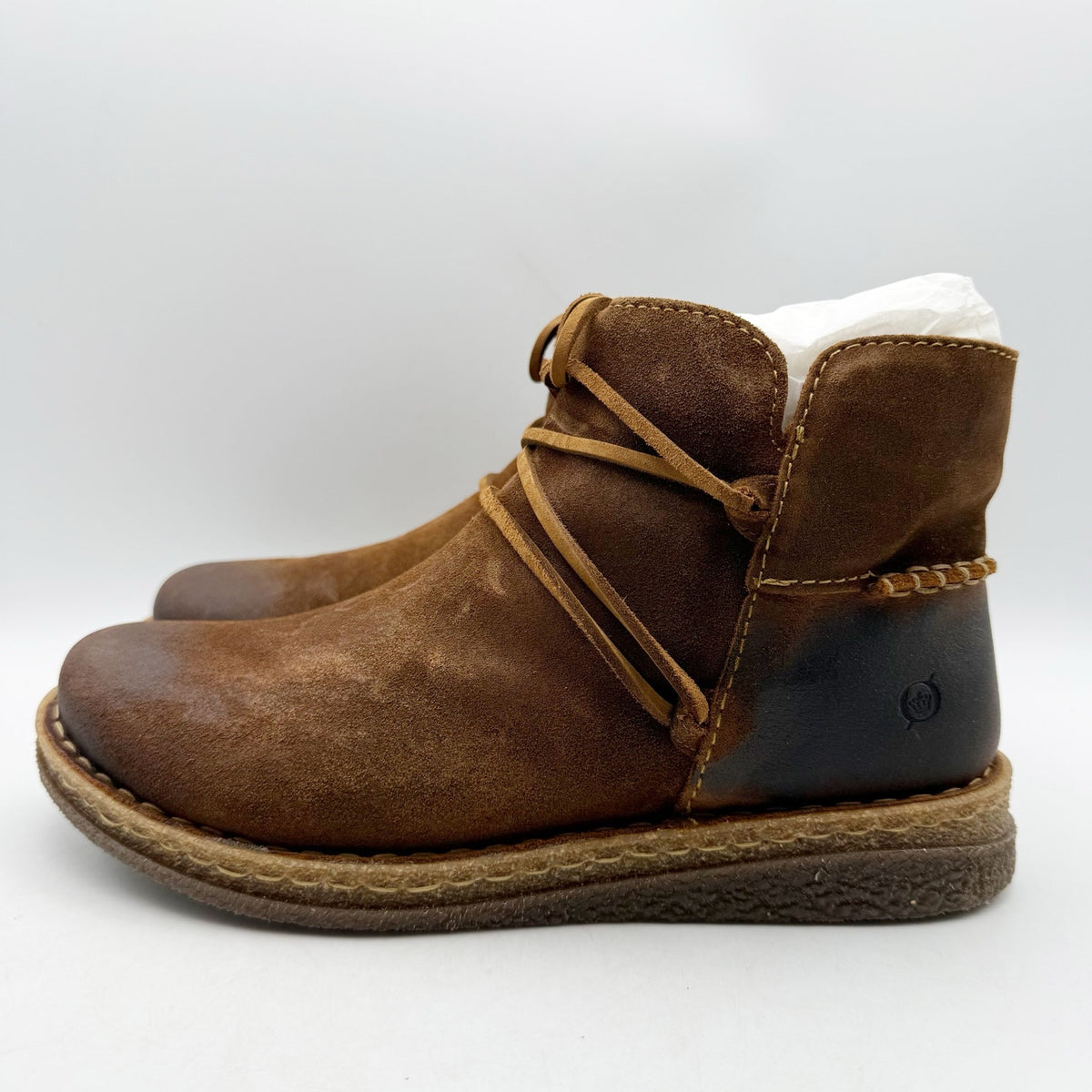 Born Womens Calyn Ankle Booties Size 9.5 EU 41 Brown Suede Boots NIB
