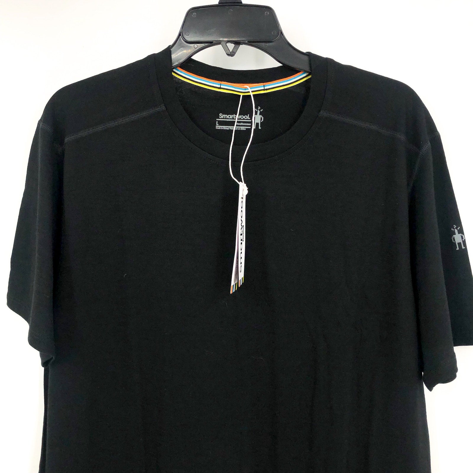 SMARTWOOL Men's Merino Short Sleeve Tee Large Black Crewneck Stretch NWT