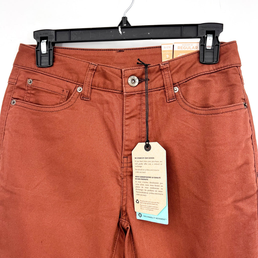 PRANA Women's Kayla Skinny Jeans Size 2 26x32 Brown High Rise Stretch NWT
