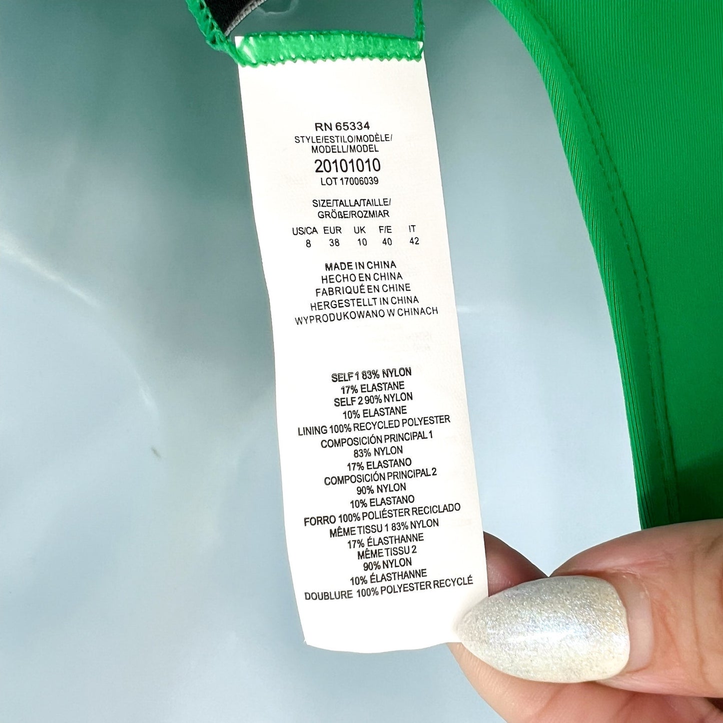 LAUREN RALPH LAUREN Ruffle One Piece Swimsuit Size 8 Palm Green Beach Club NWT