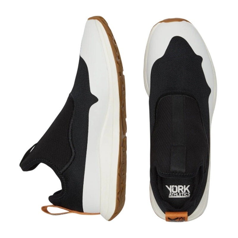YORK Mens The Gail Recovery Trainer Athletic Shoes Size 12 Black White Knit NIB