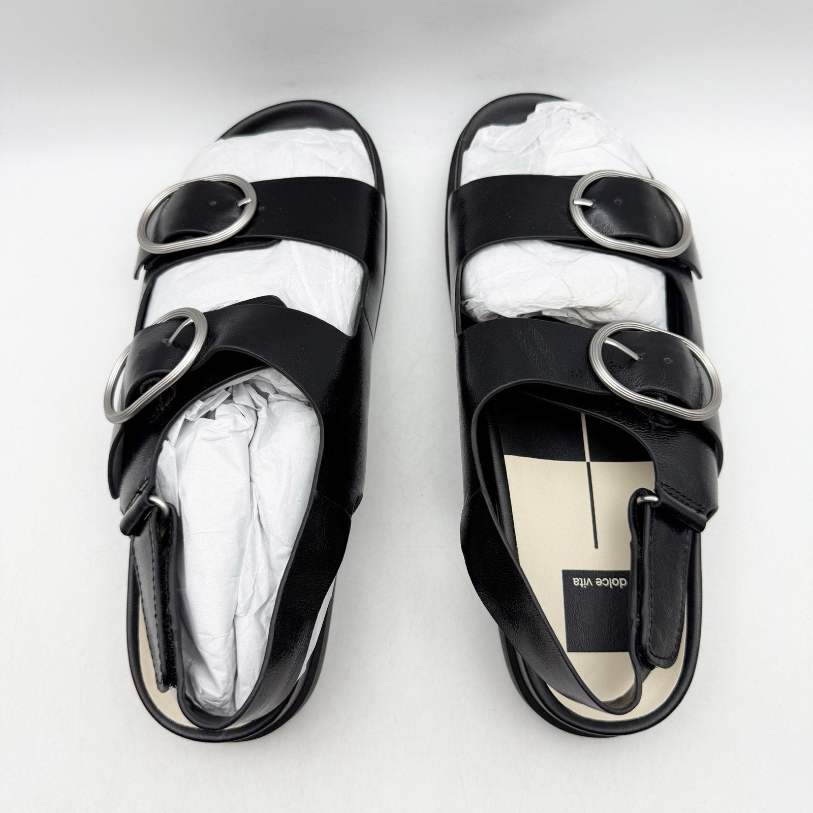 Dolce Vita Womens Starla Platform Sandals Size 10 Black Silver NWOB