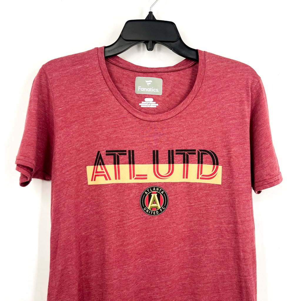 FANATICS Womens Atlanta United FC Graphic T-shirt Small Dark Red SS NWOT