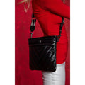 THINK ROYLN Women's Sidewalk Crossbody Bag Small Pearl Black Quilted NWT