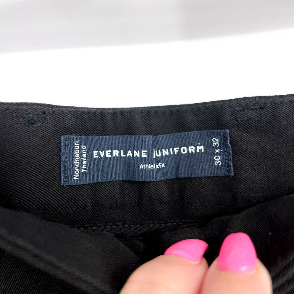 EVERLANE Uniform Mens Performance Chino Pants 30x32 Black Athletic Fit NWT