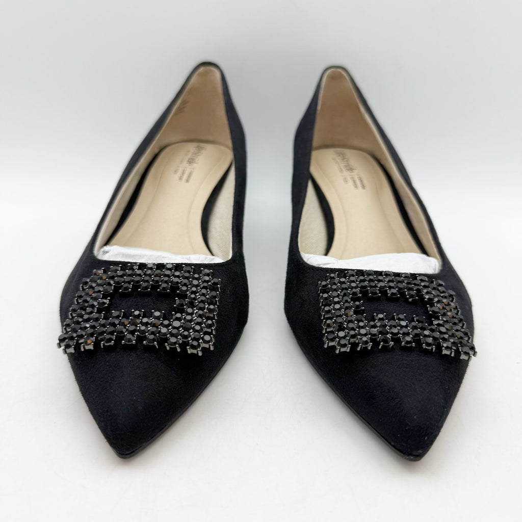 LifeStride Womens Minx Bling Pumps Size 8 Wide EU 38.5 Black Microfiber NWOB