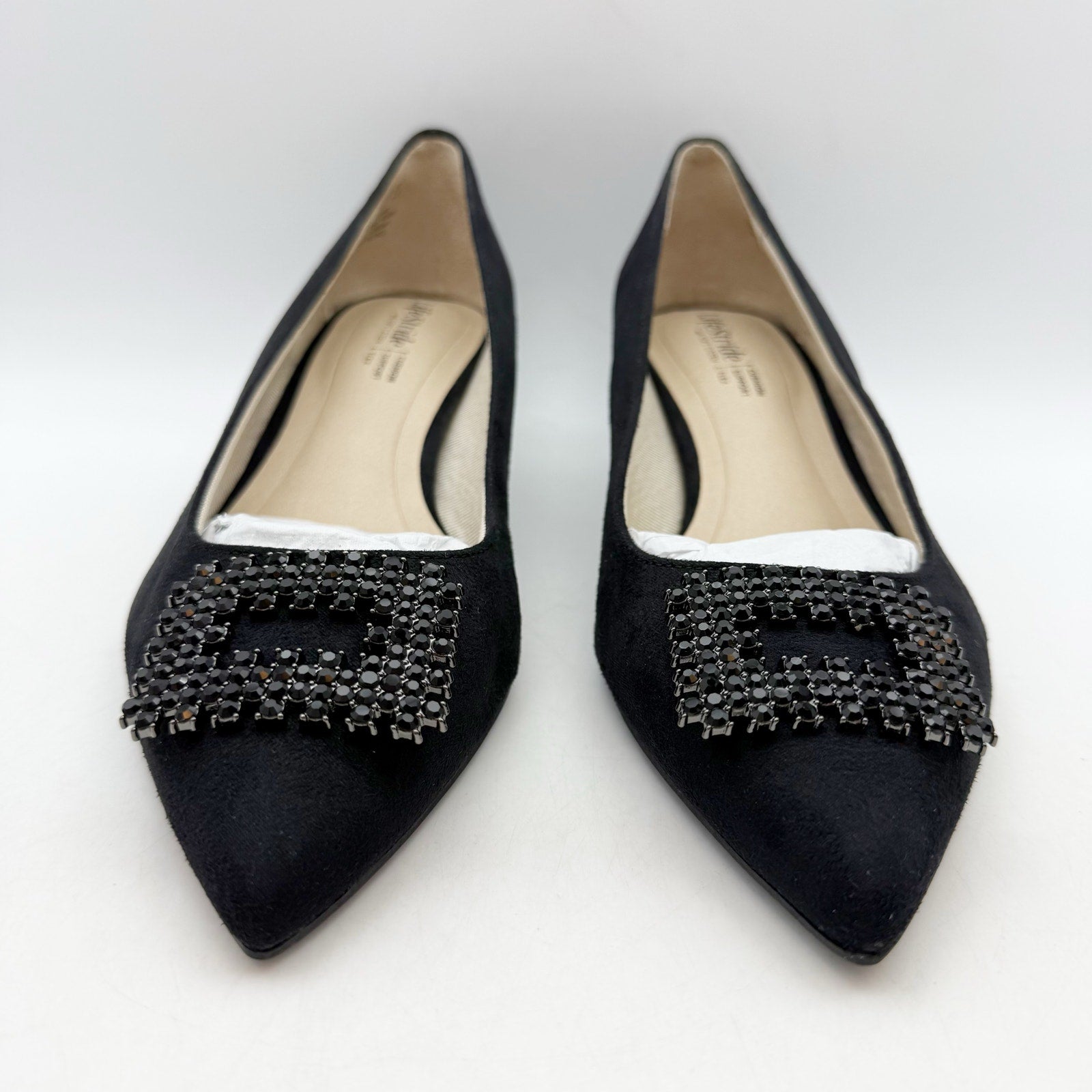 LifeStride Womens Minx Bling Pumps Size 8 Wide EU 38.5 Black Microfiber NWOB