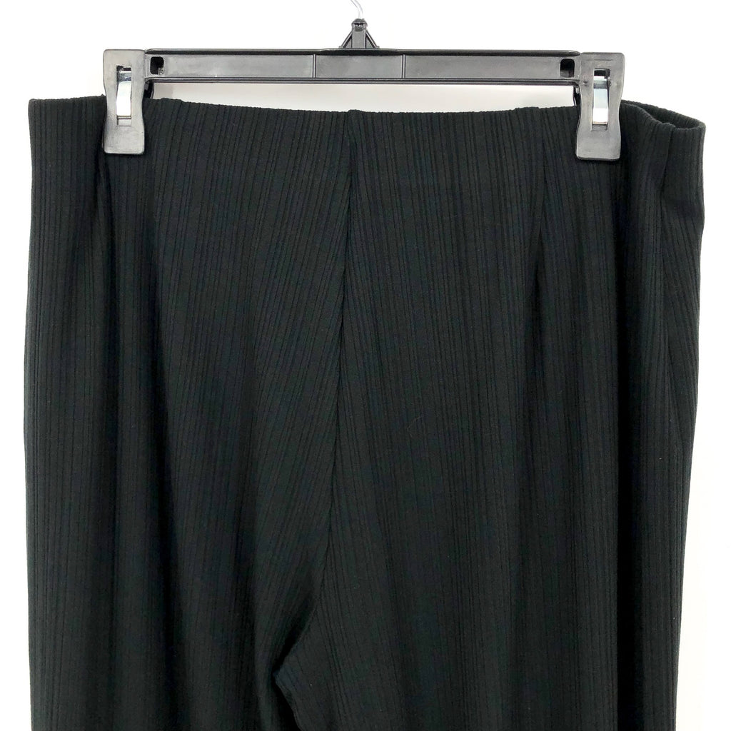 EILEEN FISHER Women's Rib Knit Wide Leg Pants Medium Black Textured NWT