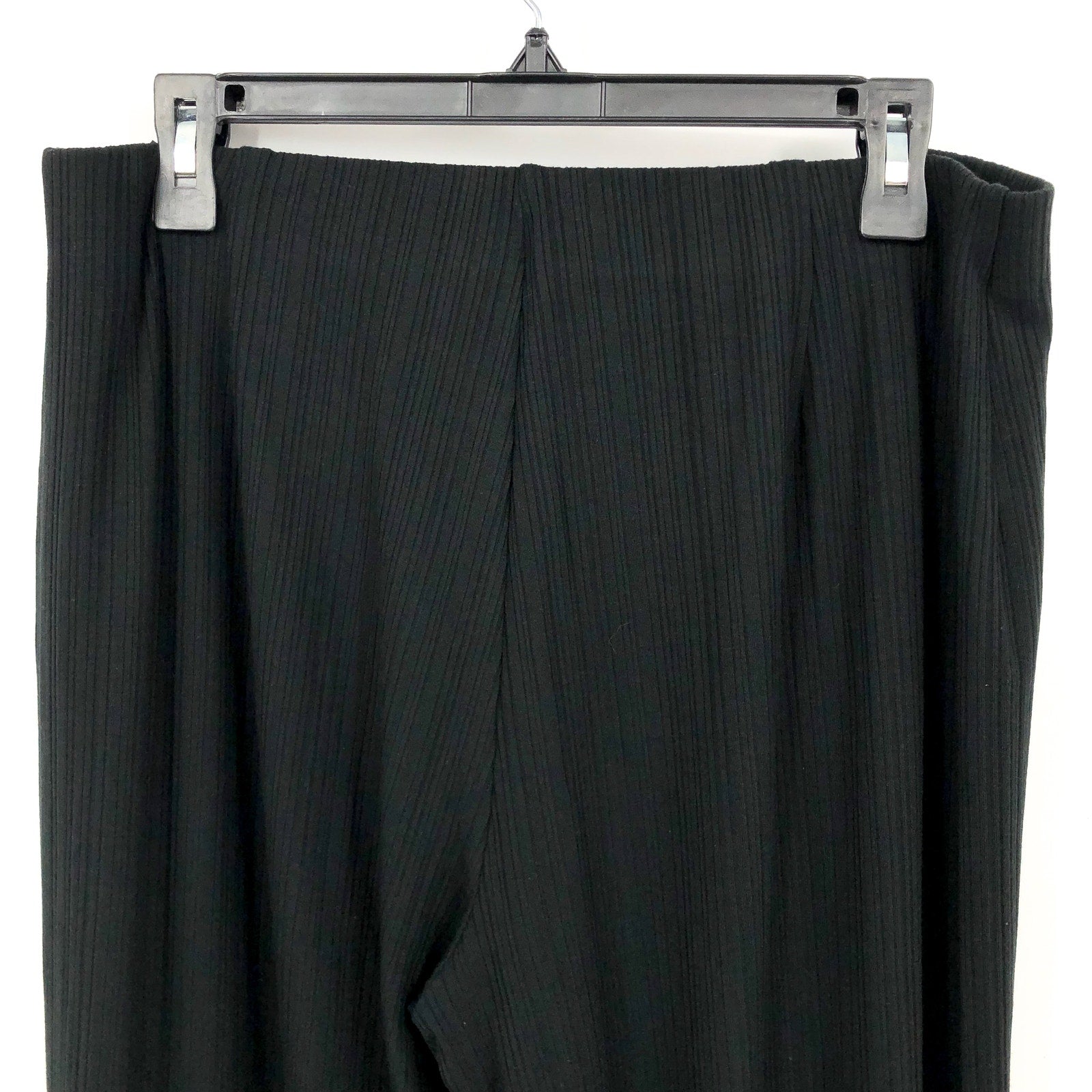 EILEEN FISHER Women's Rib Knit Wide Leg Pants Medium Black Textured NWT