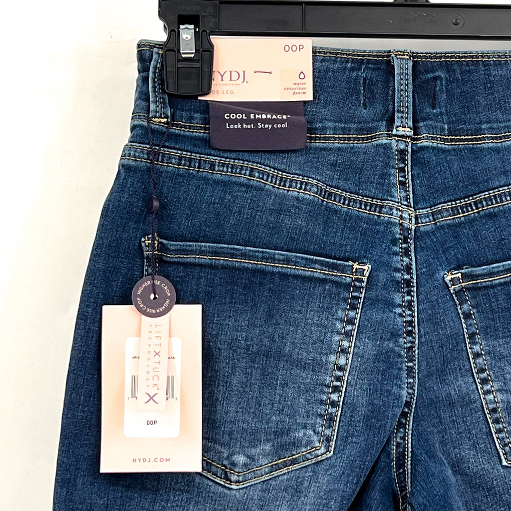 NYDJ Womens Major Wide Leg Capri Jeans 00 PETITE Serendipity Blue NWT