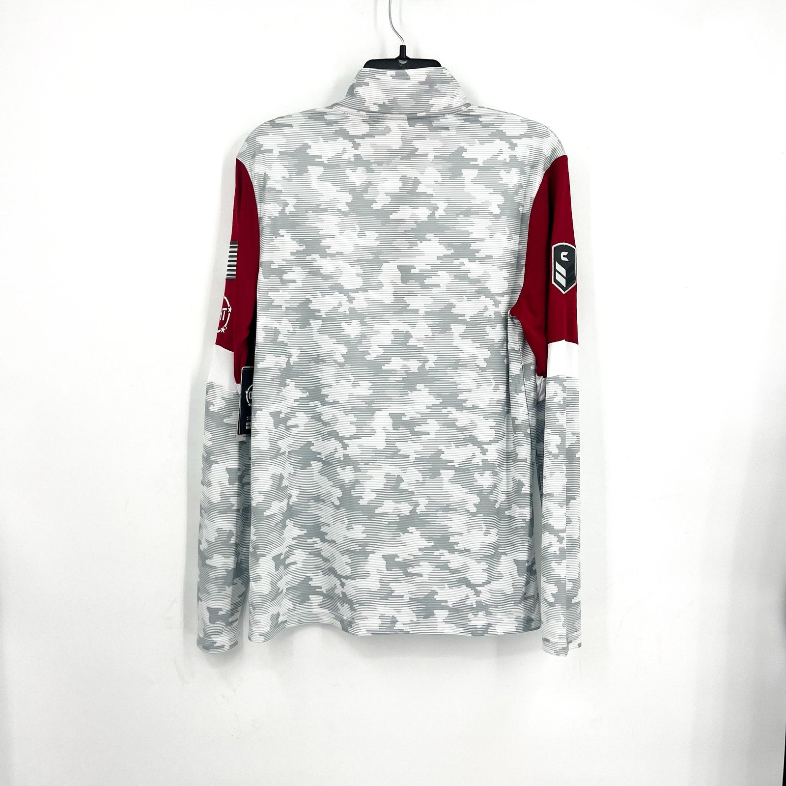 COLOSSEUM Camo Alabama Crimson Tide Quarter-Zip Windshirt Small Grey Red NWT
