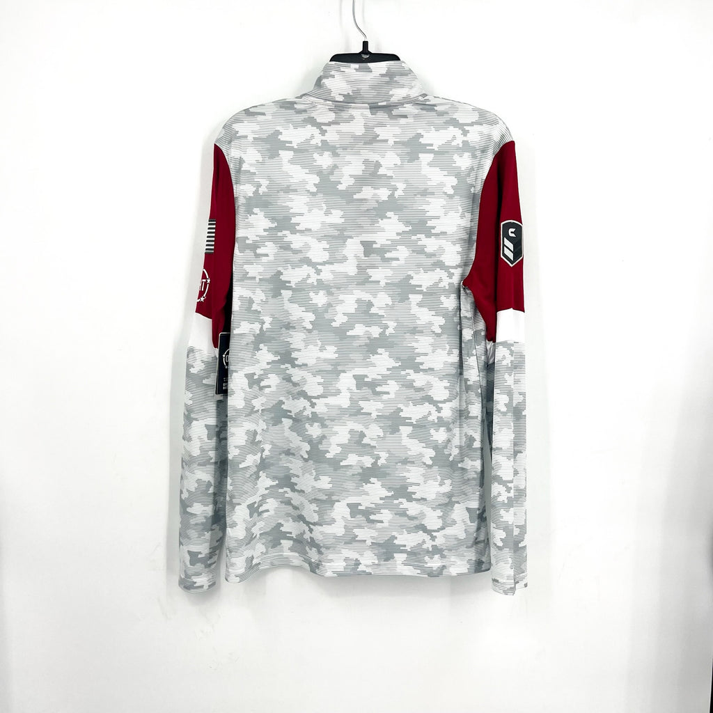 COLOSSEUM Camo Alabama Crimson Tide Quarter-Zip Windshirt Small Grey Red NWT