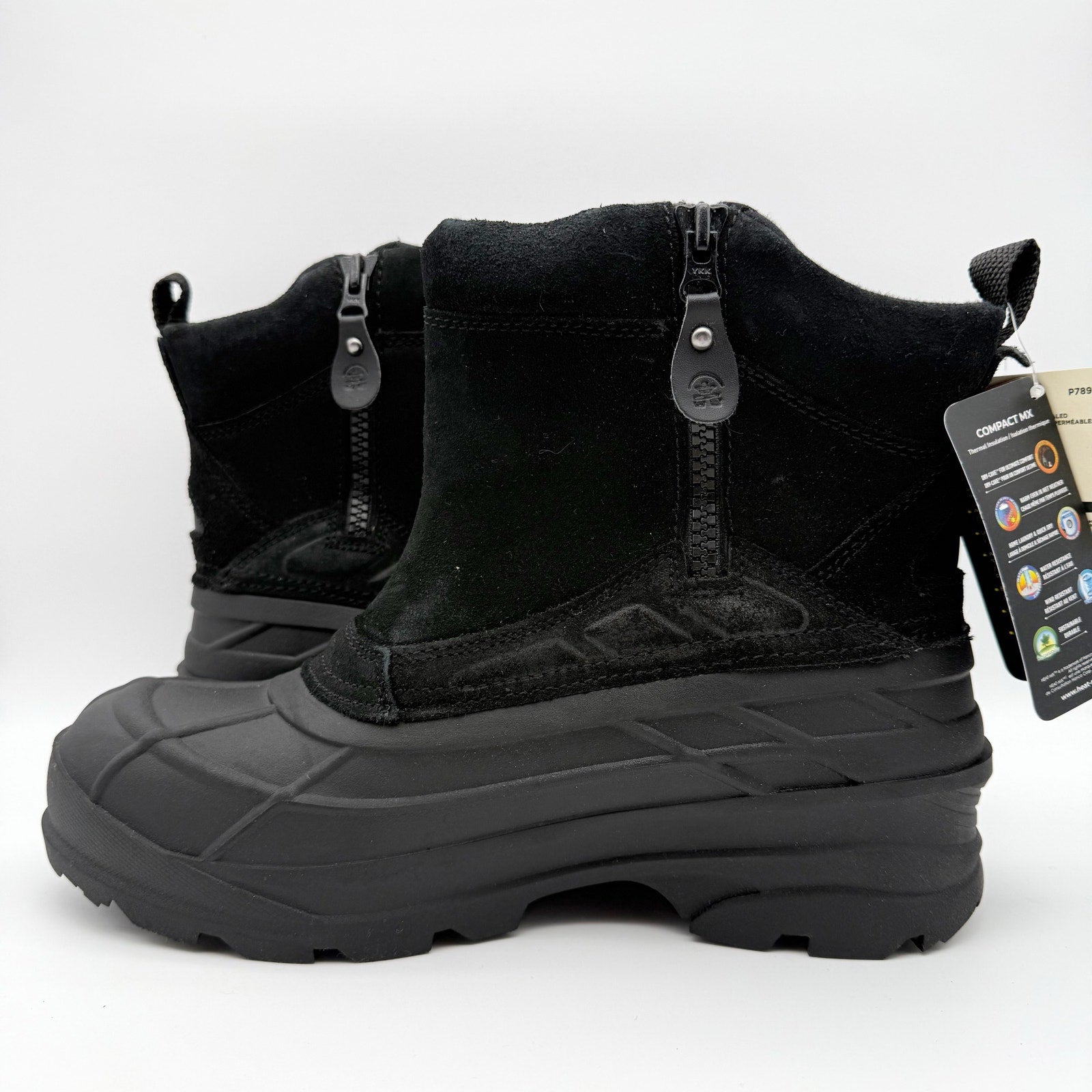 Kamik Mens Champlain 3 Winter Boot US 12 EU 45 Black Suede Waterproof NIB