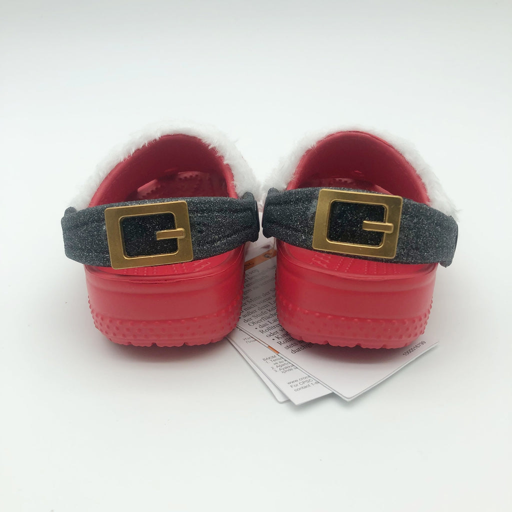 Crocs Baby Santa Classic Clogs Infant Size 2-3 Festive Red White Black NWT