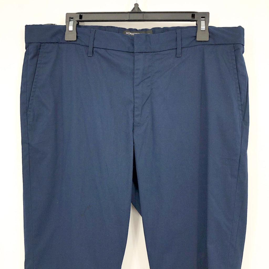 NORDSTROM Men's Slim Fit Performance Chinos 38x30 Navy Blue CoolMax NWT