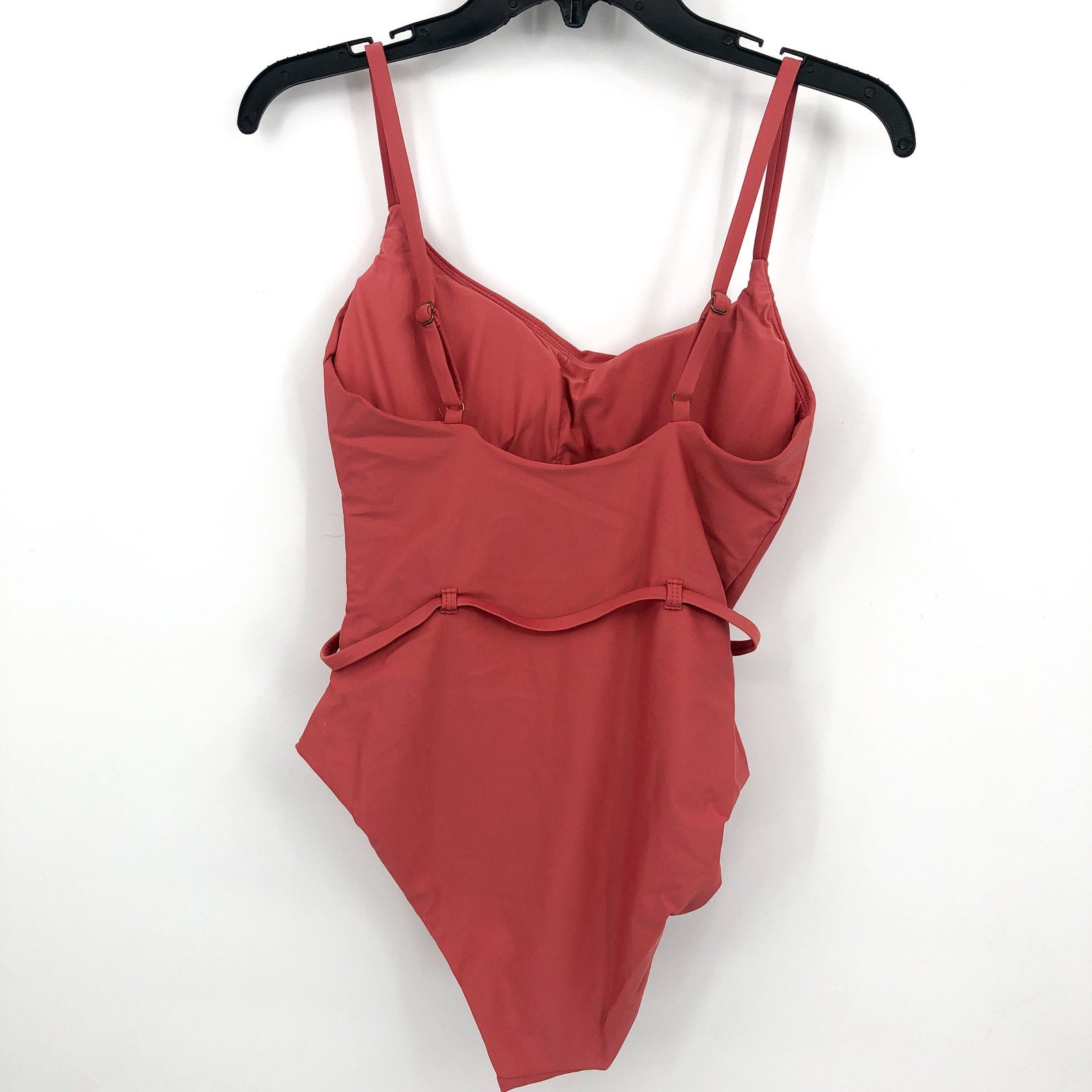 ANDIE SWIM Riviera One Piece Swimsuit Medium 8-10 Punch Pink Belted Scoop NWT
