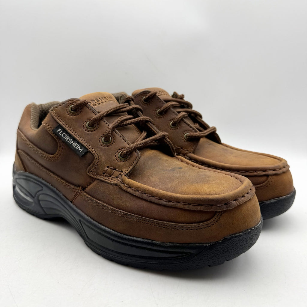 Florsheim Mens Polaris Composite Toe Work Shoes US 9.5 Wide Brown Leather NIB