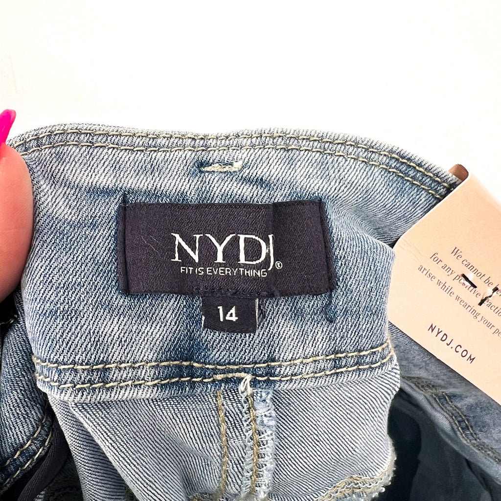 NYDJ Womens Major Wide Leg Capri Jeans Size 14 Daybreak Light Blue NWT