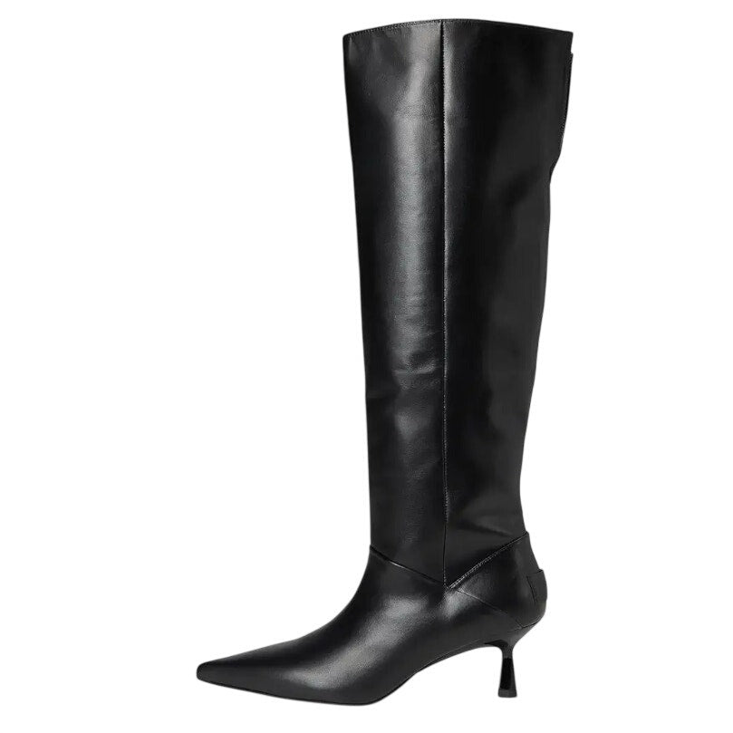 AllSaints Womens Odyssey Over-The-Knee Boots US 9 M Black Leather NWOB
